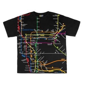 NYC SUBWAY LINE Manhattan Map Tee 2T